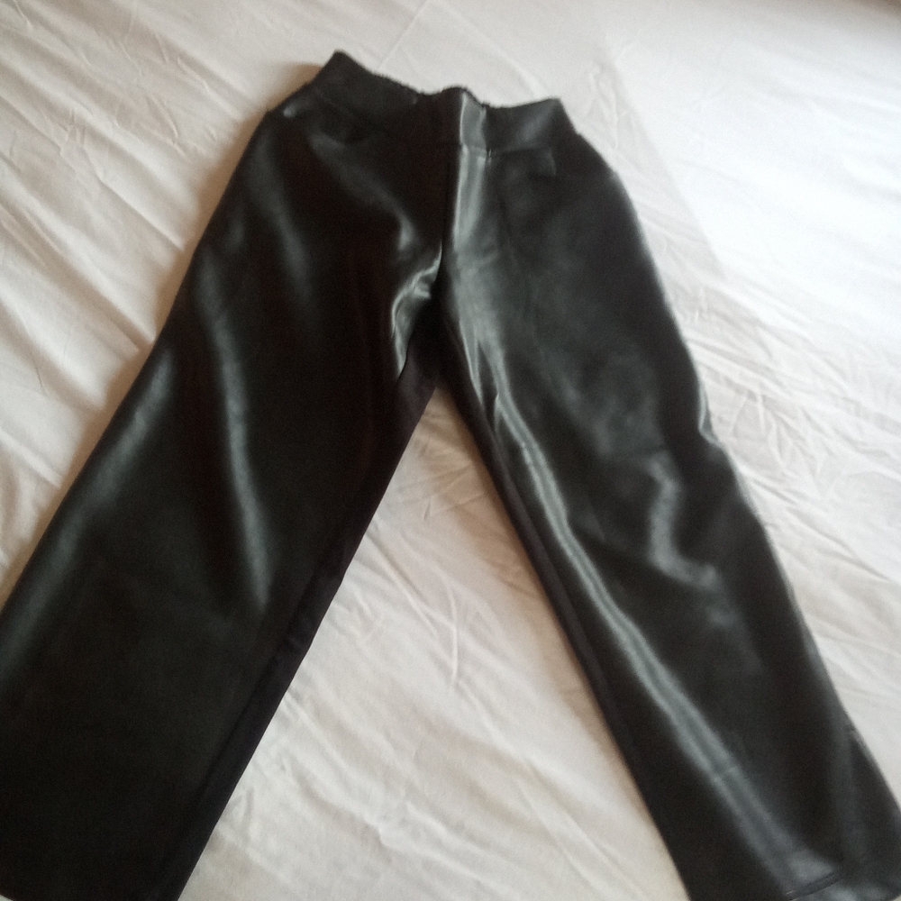 Women Black Leather Pants